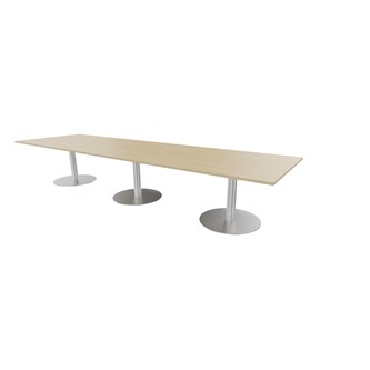 Talk mødebord 420x120x74 cm søjleben sølv
