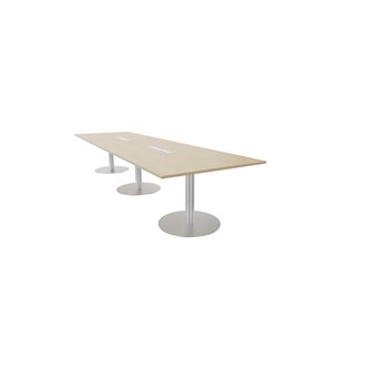 Talk mødebord 420x120x74 cm søjleben sølv