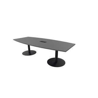 Talk mødebord 240x100x74 cm Ellipse søjleben sort