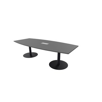 Talk mødebord 240x100x74 cm Ellipse søjleben sort