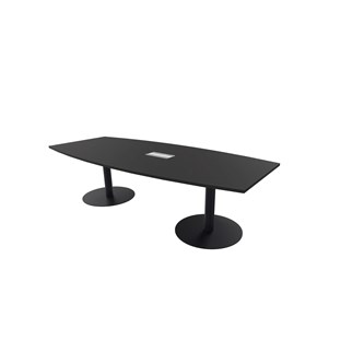 Talk mødebord 240x100x74 cm Ellipse søjleben sort