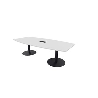 Talk mødebord 240x100x74 cm Ellipse søjleben sort