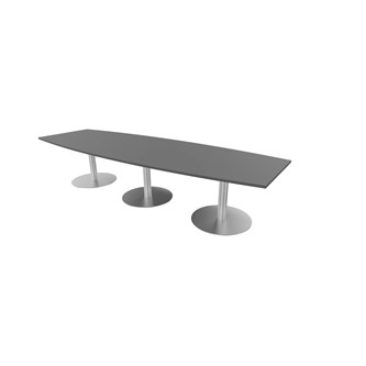 Talk mødebord 350x100x74 cm Ellipse søjleben sølv