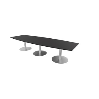 Talk mødebord 350x100x74 cm Ellipse søjleben sølv