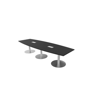 Talk mødebord 350x100x74 cm Ellipse søjleben sølv
