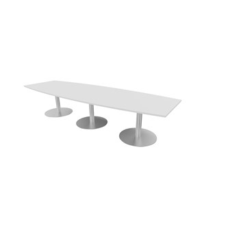 Talk mødebord 350x100x74 cm Ellipse søjleben sølv