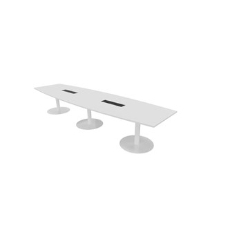 Talk mødebord 420x100x74 cm Ellipse søjleben hvid