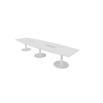 Talk mødebord 420x100x74 cm Ellipse søjleben hvid
