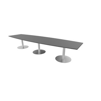 Talk mødebord 420x100x74 cm Ellipse søjleben sølv