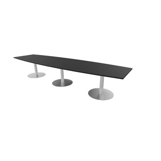 Talk mødebord 420x100x74 cm Ellipse søjleben sølv