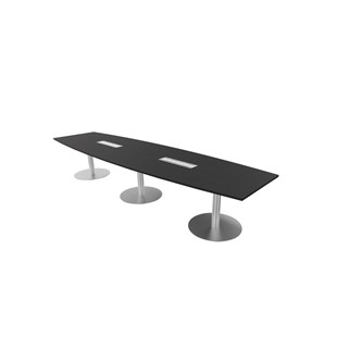 Talk mødebord 420x100x74 cm Ellipse søjleben sølv