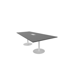 Talk mødebord 240x90/120x74 cm Video søjleben hvid