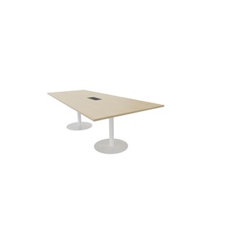 Talk mødebord 240x90/120x74 cm Video søjleben hvid