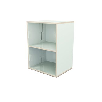 Fixa 2:2 udstillingsskab m/skydelåger i plexiglas D36 cm D46 cm