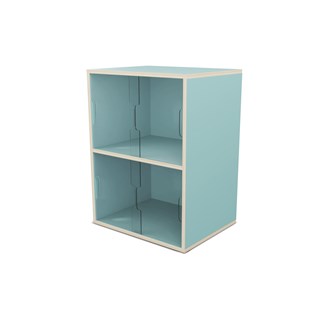Fixa 2:2 udstillingsskab m/skydelåger i plexiglas D36 cm D46 cm