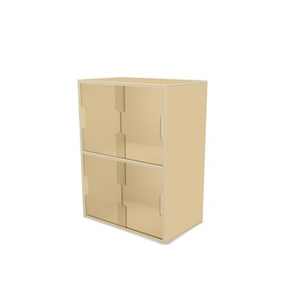 Fixa 2:2 udstillingsskab m/skydelåger i plexiglas D36 cm D46 cm