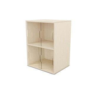 Fixa 2:2 udstillingsskab m/skydelåger i plexiglas D36 cm D46 cm