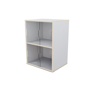 Fixa 2:2 udstillingsskab m/skydelåger i plexiglas D36 cm D46 cm
