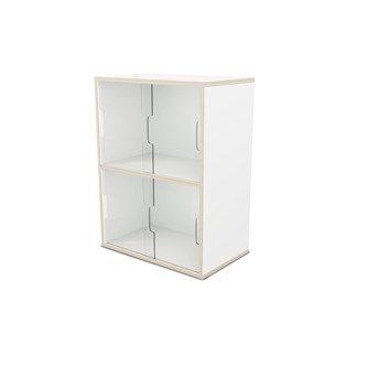Fixa 2:2 udstillingsskab m/skydelåger i plexiglas D36 cm D46 cm