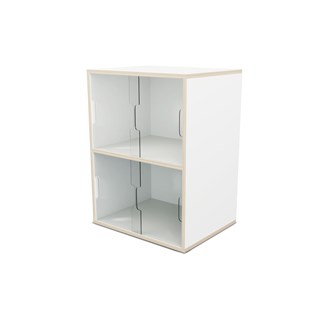 Fixa 2:2 udstillingsskab m/skydelåger i plexiglas D36 cm D46 cm