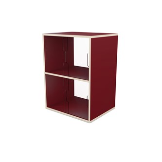 Fixa 2:2 udstillingsskab m/skydelåger og ryg i plexiglas D36 cm D46 cm