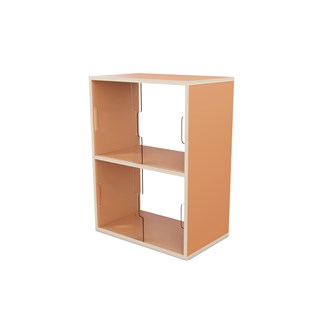 Fixa 2:2 udstillingsskab m/skydelåger og ryg i plexiglas D36 cm D46 cm