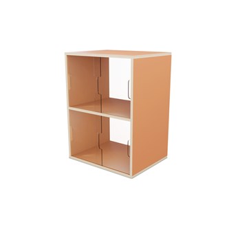 Fixa 2:2 udstillingsskab m/skydelåger og ryg i plexiglas D36 cm D46 cm