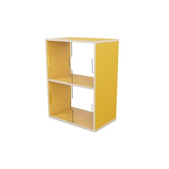 Fixa 2:2 udstillingsskab m/skydelåger og ryg i plexiglas D36 cm D46 cm