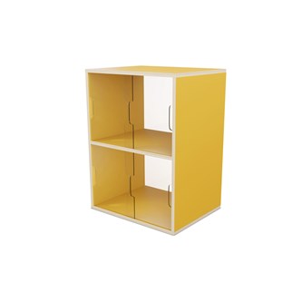 Fixa 2:2 udstillingsskab m/skydelåger og ryg i plexiglas D36 cm D46 cm