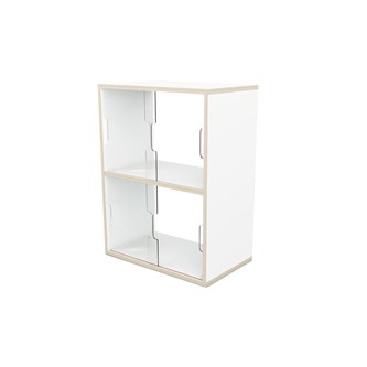 Fixa 2:2 udstillingsskab m/skydelåger og ryg i plexiglas D36 cm D46 cm