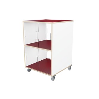 Fixa 2:2 udstillingsskab på hjul m/skydelåger og whiteboard D36 cm D46 cm