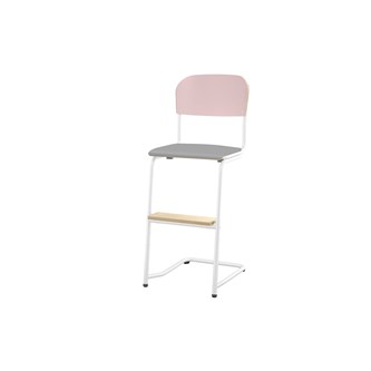 Matte FSC stol sh 45/63 cm lille sæde, hvidt stel