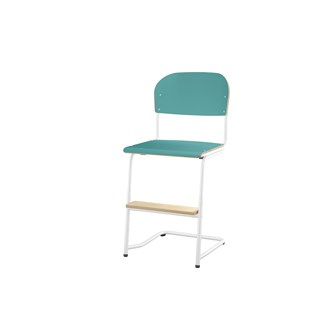 Matte FSC stol sh 45/63 cm stort sæde, hvidt stel