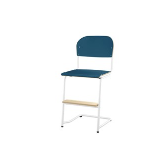 Matte FSC stol sh 45/63 cm stort sæde, hvidt stel