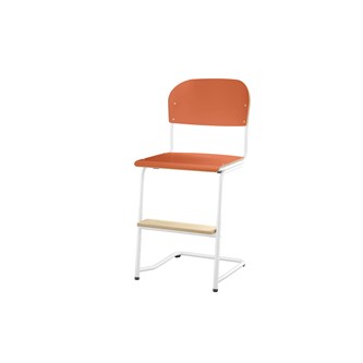 Matte FSC stol sh 45/63 cm stort sæde, hvidt stel