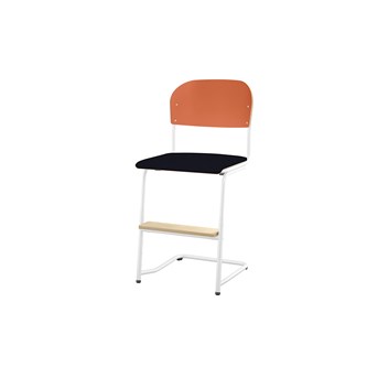 Matte FSC stol sh 45/63 cm stort sæde, hvidt stel