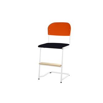 Matte FSC stol sh 45/63 cm stort sæde, hvidt stel