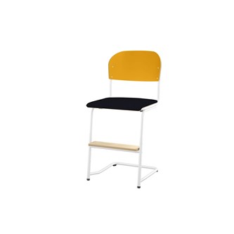 Matte FSC stol sh 45/63 cm stort sæde, hvidt stel
