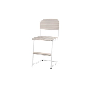 Matte FSC stol sh 45/63 cm stort sæde, hvidt stel