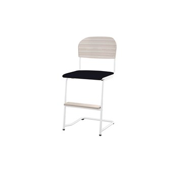 Matte FSC stol sh 45/63 cm stort sæde, hvidt stel
