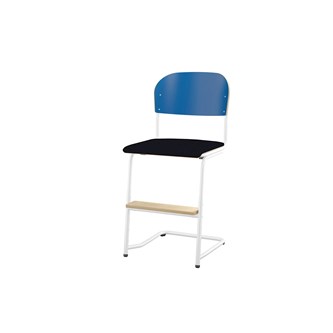 Matte FSC stol sh 45/63 cm stort sæde, hvidt stel