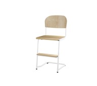 Matte FSC stol sh 45/63 cm stort sæde, hvidt stel