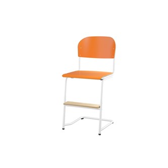 Matte FSC stol sh 45/63 cm stort sæde, hvidt stel