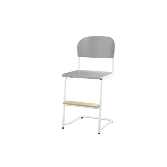 Matte FSC stol sh 45/63 cm stort sæde, hvidt stel