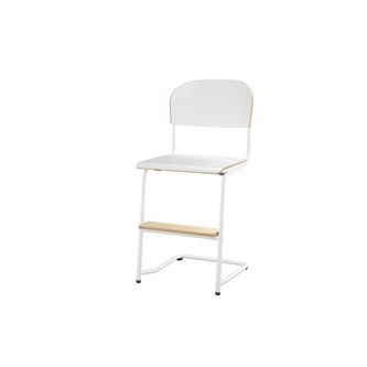 Matte FSC stol sh 45/63 cm stort sæde, hvidt stel