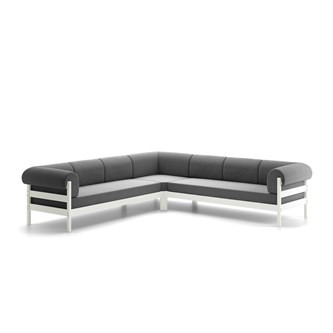 Morgan hjørnesofa hvid 3-hjørne-3 inkl. stof