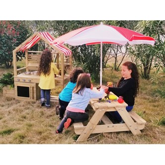 Picnicbord med parasol