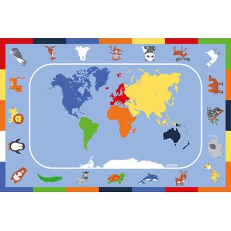 Tæppe - Verdens dyr 200x300 cm