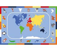 Tæppe - Verdens dyr 200x300 cm