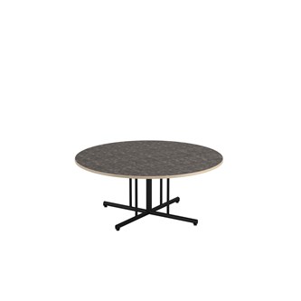 12:38 søjlebord akustik linoleum rundt Ø120 cm sort understel